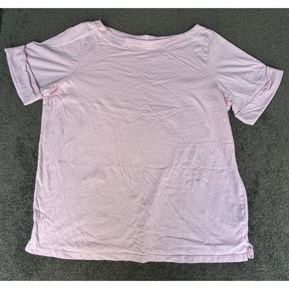 Woman‎ Within Womens T-Shirt Pink Short Sleeve Boat Neck Pullover Size L 18/20